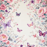 Charming Pink Garden Motif(Ivory)