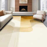 Ultra Soft Area Rug, Non Slip, Stain Resistant, Washable Area Rugs for Living Room, Bedroom, Aurelian Echoes Gold & Beige Modern Indoor Subtle Chic(Gold)