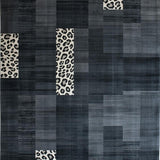 Ultra Soft Area Rug, Non Slip, Stain Resistant, Washable Area Rugs for Living Room, Bedroom, Sophisticated Dark Grey Animal Motif(Gray)