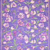 Ultra Soft Area Rug, Non Slip, Stain Resistant, Washable Area Rugs for Living Room, Bedroom, Pastel Spring Garden Motif Design(Purple)
