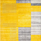 Ultra Soft Area Rug, Non Slip, Stain Resistant, Washable Area Rugs for Living Room, Bedroom, Elegant Contemporary Artful Design(Yellow)