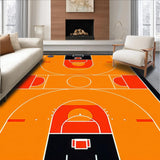 Ultra Soft Area Rug, Non Slip, Stain Resistant, Washable Area Rugs for Living Room, Bedroom, Youthful Circular Playtime Design(Orange)