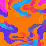 Ultra Soft Area Rug, Non Slip, Stain Resistant, Washable Area Rugs for Living Room, Bedroom, Dynamic Modern Abstract Waves(Orange)