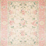 Ultra Soft Area Rug, Non Slip, Stain Resistant, Washable Area Rugs for Living Room, Bedroom, Beige Accent with Delicate Floral Elegant Indoor(Pink)