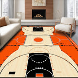 Ultra Soft Area Rug, Non Slip, Stain Resistant, Washable Area Rugs for Living Room, Bedroom, Dynamic Circular Sports Aesthetic(Orange)