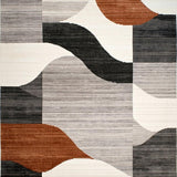 Ultra Soft Area Rug, Non Slip, Stain Resistant, Washable Area Rugs for Living Room, Bedroom, Soft Neutral Organic Motif(Gray)