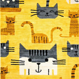 Ultra Soft Area Rug, Non Slip, Stain Resistant, Washable Area Rugs for Living Room, Bedroom, Charming Cartoon Cat Aesthetic(Yellow)