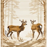Ultra Soft Area Rug, Non Slip, Stain Resistant, Washable Area Rugs for Living Room, Bedroom, Chic Naturalist Sika Print(Beige)