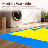 Ultra Soft Area Rug, Non Slip, Stain Resistant, Washable Area Rugs for Living Room, Bedroom, Cheerful Colorful Hopscotch Visuals(Yellow)