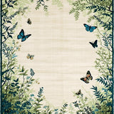 Ultra Soft Area Rug, Non Slip, Stain Resistant, Washable Area Rugs for Living Room, Bedroom, Naturalistic Insect Motif Aesthetic(Beige)