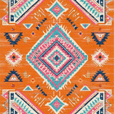 Ultra Soft Area Rug, Non Slip, Stain Resistant, Washable Area Rugs for Living Room, Bedroom, Playful Multicolor Abstract Pattern(Orange)