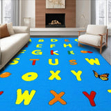 Ultra Soft Area Rug, Non Slip, Stain Resistant, Washable Area Rugs for Living Room, Bedroom, Whimsical Cartoonish Letter Design(Blue)