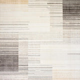 Ultra Soft Area Rug, Non Slip, Stain Resistant, Washable Area Rugs for Living Room, Bedroom, Speckled Wool Blend with Neutral Beige Palette and Abstract Linear Design(Ivory)
