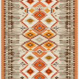 Ultra Soft Area Rug, Non Slip, Stain Resistant, Washable Area Rugs for Living Room, Bedroom, Transitional Colorful Geometric Concept(Beige)