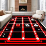 Ultra Soft Area Rug, Non Slip, Stain Resistant, Washable Area Rugs for Living Room, Bedroom, Playful Geometric Dice Motif(Black)