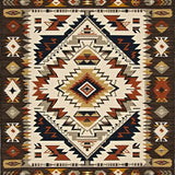Ultra Soft Area Rug, Non Slip, Stain Resistant, Washable Area Rugs for Living Room, Bedroom, Rustic Southwestern Ethnic Motif(Brown)