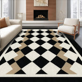 Ultra Soft Area Rug, Non Slip, Stain Resistant, Washable Area Rugs for Living Room, Bedroom, Stylish Diamond Trellis Aesthetic(Beige)