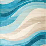 Ultra Soft Area Rug, Non Slip, Stain Resistant, Washable Area Rugs for Living Room, Bedroom, Coastal Breeze Oval Braided Nautical Inspired Home(Blue)