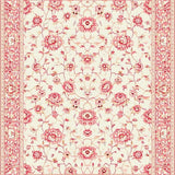 Ultra Soft Area Rug, Non Slip, Stain Resistant, Washable Area Rugs for Living Room, Bedroom, Desert Bloom Floral Motif Beige and Dusty Rose Accents(Ivory)