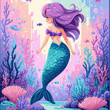 Ultra Soft Area Rug, Non Slip, Stain Resistant, Washable Area Rugs for Living Room, Bedroom, Enchanting Shaggy Mermaid Vibe(Blue)