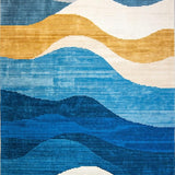Eclectic Multi Hued Wave Motif(Blue)
