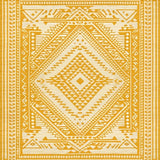 Ultra Soft Area Rug, Non Slip, Stain Resistant, Washable Area Rugs for Living Room, Bedroom, Warm Minimalist Diamond Arrangement(Yellow)