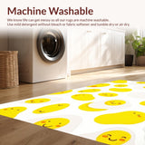 Ultra Soft Area Rug, Non Slip, Stain Resistant, Washable Area Rugs for Living Room, Bedroom, Bright Soft Curvilinear Shapes(Yellow)