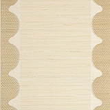 Ultra Soft Area Rug, Non Slip, Stain Resistant, Washable Area Rugs for Living Room, Bedroom, Sophisticated Tan and Brown Scalloped Look(Beige)