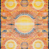 Ultra Soft Area Rug, Non Slip, Stain Resistant, Washable Area Rugs for Living Room, Bedroom, Eclectic Earthy Sunburst Aesthetic(Orange)