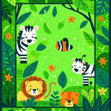 Ultra Soft Area Rug, Non Slip, Stain Resistant, Washable Area Rugs for Living Room, Bedroom, Lively Multicolor Animal Print(Green)