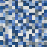Ultra Soft Area Rug, Non Slip, Stain Resistant, Washable Area Rugs for Living Room, Bedroom, Stylish Patchwork Blue Grey Mosaic(Blue)