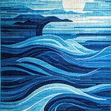 Ultra Soft Area Rug, Non Slip, Stain Resistant, Washable Area Rugs for Living Room, Bedroom, Modern Vibrant Space Inspired Pattern(Blue)