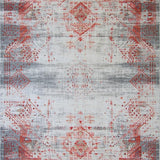 Ultra Soft Area Rug, Non Slip, Stain Resistant, Washable Area Rugs for Living Room, Bedroom, Contemporary Distressed Color Fusion(Red)