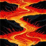 Ultra Soft Area Rug, Non Slip, Stain Resistant, Washable Area Rugs for Living Room, Bedroom, Energetic Volcano Inspired Motif(Red)