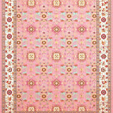 Ultra Soft Area Rug, Non Slip, Stain Resistant, Washable Area Rugs for Living Room, Bedroom, Rustic Creamy Beige Lattice Arrangement(Pink)
