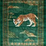 Ultra Soft Area Rug, Non Slip, Stain Resistant, Washable Area Rugs for Living Room, Bedroom, Vivid Organic Animal Aesthetic(Green)