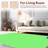Ultra Soft Area Rug, Non Slip, Stain Resistant, Washable Area Rugs for Living Room, Bedroom, Vibrant Cartoon Frog Design(Green)