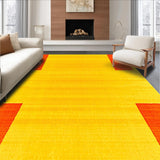 Ultra Soft Area Rug, Non Slip, Stain Resistant, Washable Area Rugs for Living Room, Bedroom, Playful Retro Dynamic Shapes(Yellow)