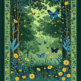 Lively Green Tiled Nature Scenes(Green)