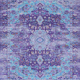 Ultra Soft Area Rug, Non Slip, Stain Resistant, Washable Area Rugs for Living Room, Bedroom, Chic Medallion Distressed Aesthetic(Purple)