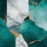 Artistic Low Pile Abstract Composition(Green)