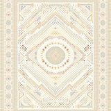 Ultra Soft Area Rug, Non Slip, Stain Resistant, Washable Area Rugs for Living Room, Bedroom, Arizona Shag Collection Geometric Medallion Ivory(Ivory)