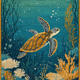 Ultra Soft Area Rug, Non Slip, Stain Resistant, Washable Area Rugs for Living Room, Bedroom, Turtle Tale Rug Colorful Ocean Adventure(Blue)