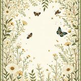 Ultra Soft Area Rug, Non Slip, Stain Resistant, Washable Area Rugs for Living Room, Bedroom, Stylish Ethereal Insect and Flora Blend(Ivory)
