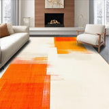 Ultra Soft Area Rug, Non Slip, Stain Resistant, Washable Area Rugs for Living Room, Bedroom, Dynamic Linear Color Block Arrangement(White)