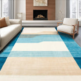 Ultra Soft Area Rug, Non Slip, Stain Resistant, Washable Area Rugs for Living Room, Bedroom, Abstract Horizon Area Dune and Sky Inspired Modern(Blue)