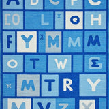 Ultra Soft Area Rug, Non Slip, Stain Resistant, Washable Area Rugs for Living Room, Bedroom, Bright Playful Typography Theme(Blue)