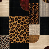 Ultra Soft Area Rug, Non Slip, Stain Resistant, Washable Area Rugs for Living Room, Bedroom, Luxurious Exotic Print Statement(Black)