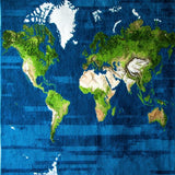 Contemporary Earthy Map Motif(Blue)