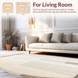 Ultra Soft Area Rug, Non Slip, Stain Resistant, Washable Area Rugs for Living Room, Bedroom, Minimalist Beige Semi Circle Kitchen With Design(Beige)